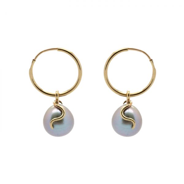 River Pearl Curl Earrings by Serena Fox