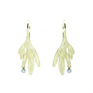 Serena Fox - Pinnata Earrings in 18ct Yellow Gold and Diamonds