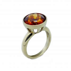 Serena Fox jewellery- Duomo Ring in 18ct Yellow gold and Faceted Citirine Square