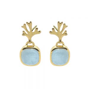 Chondrus Earrings with Aquamarine 18Y designed by Serena Fox