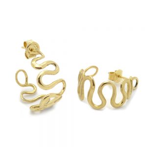 Wisp Hoop Earrings earrings in Yellow Gold by jewellery designer Serena FOx