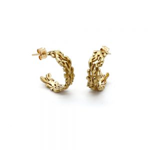 Serena Fox Marine Seaweed Earrings 18ct yellow gold