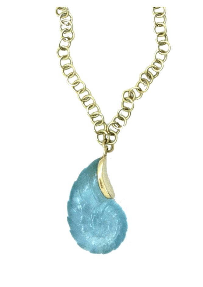 Serena Fox jewellery designer Ammonite Pendant isolated